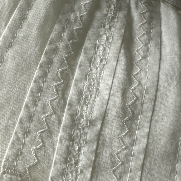 MARGARET O’LEARY White Cotton Mini Skirt Embroidered Pleated Clean Girl Small - Picture 9 of 13